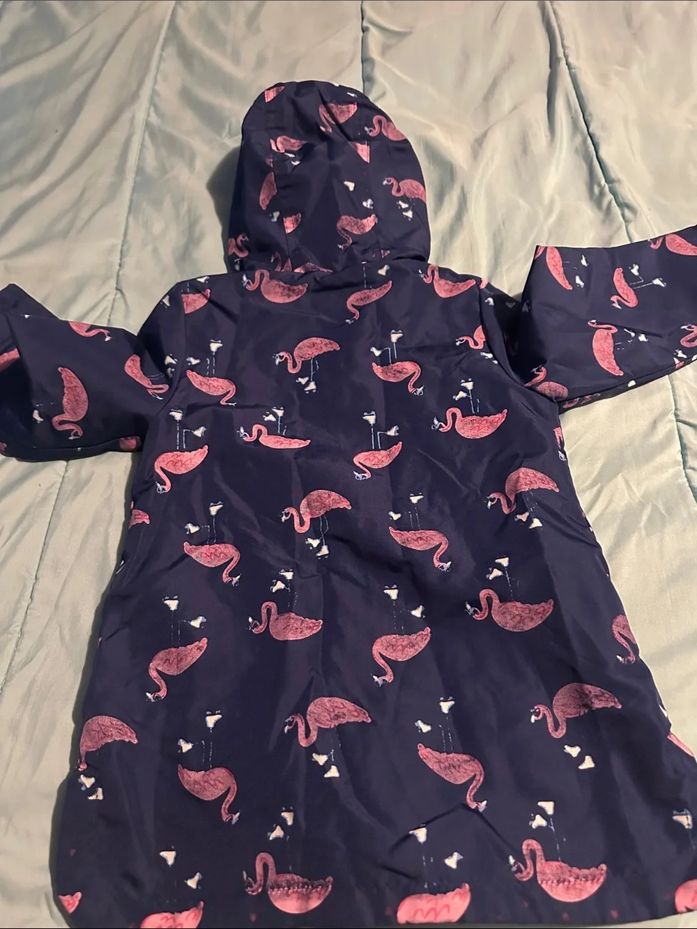 OshKosh B'gosh Navy & Pink Flamingo Hooded Raincoat